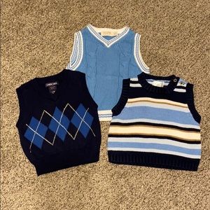 Lot of 3 Baby Boy’s Vest Sz 12M